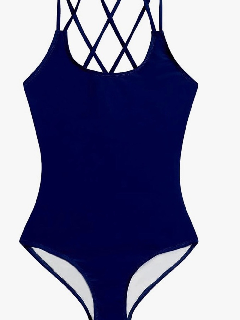 Kanu Surf Navy Girls Crisscross Back One-Piece Swimsuit